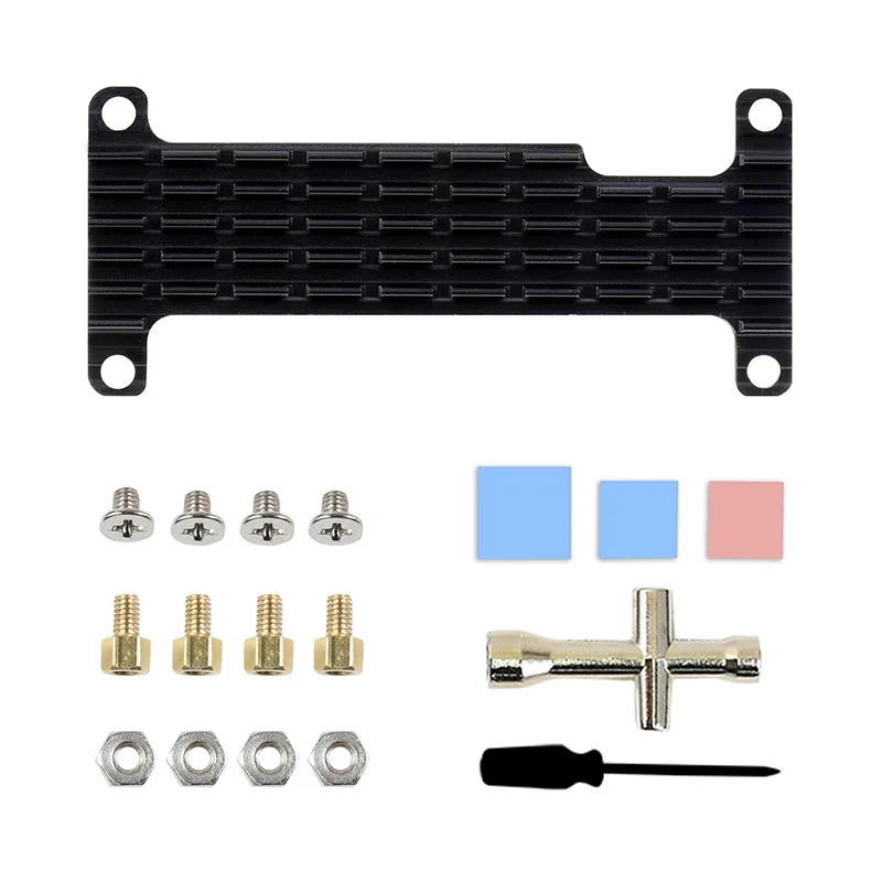 Raspberry Pi Zero 2W Aluminum Alloy Heatsink Case - Metal Housing with Included Tools