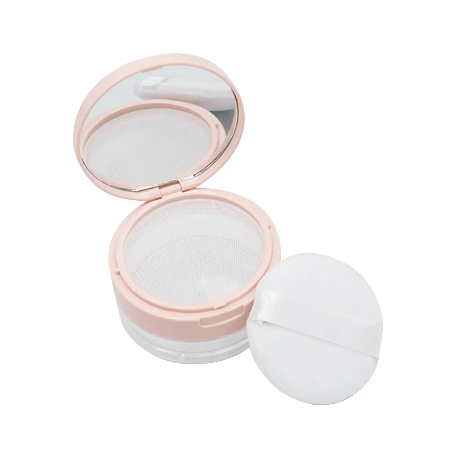 DIY Makeup Powder Container 20g Portable Reusable Compact Box Flip Lid Sifter Puff Mirror for Face Powder Cosmetics