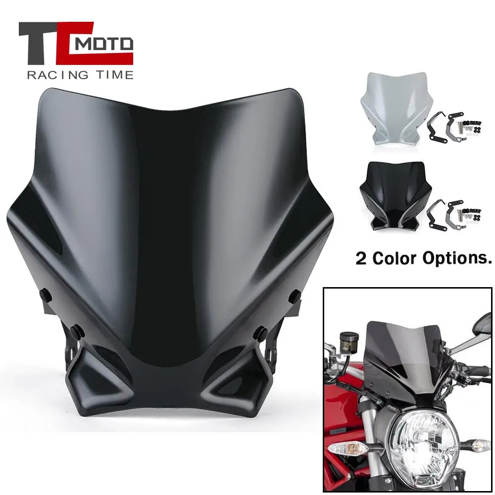 

Windshield Windscreen For Ducati 821 1200 1200S 1200R 2014-2020, Monster 797 2017 2018 2019 2020 Motorcycle Wind Deflector