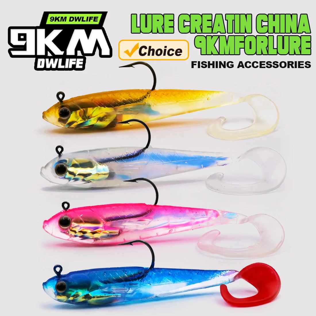 9KM 3Pcs 3 ~ 13,4g Angeln Weiche Köder Swimbait Angeln Locken Blei Kopf Jigs Weiche Bass Süßwasser barsch Paddel Schwanz