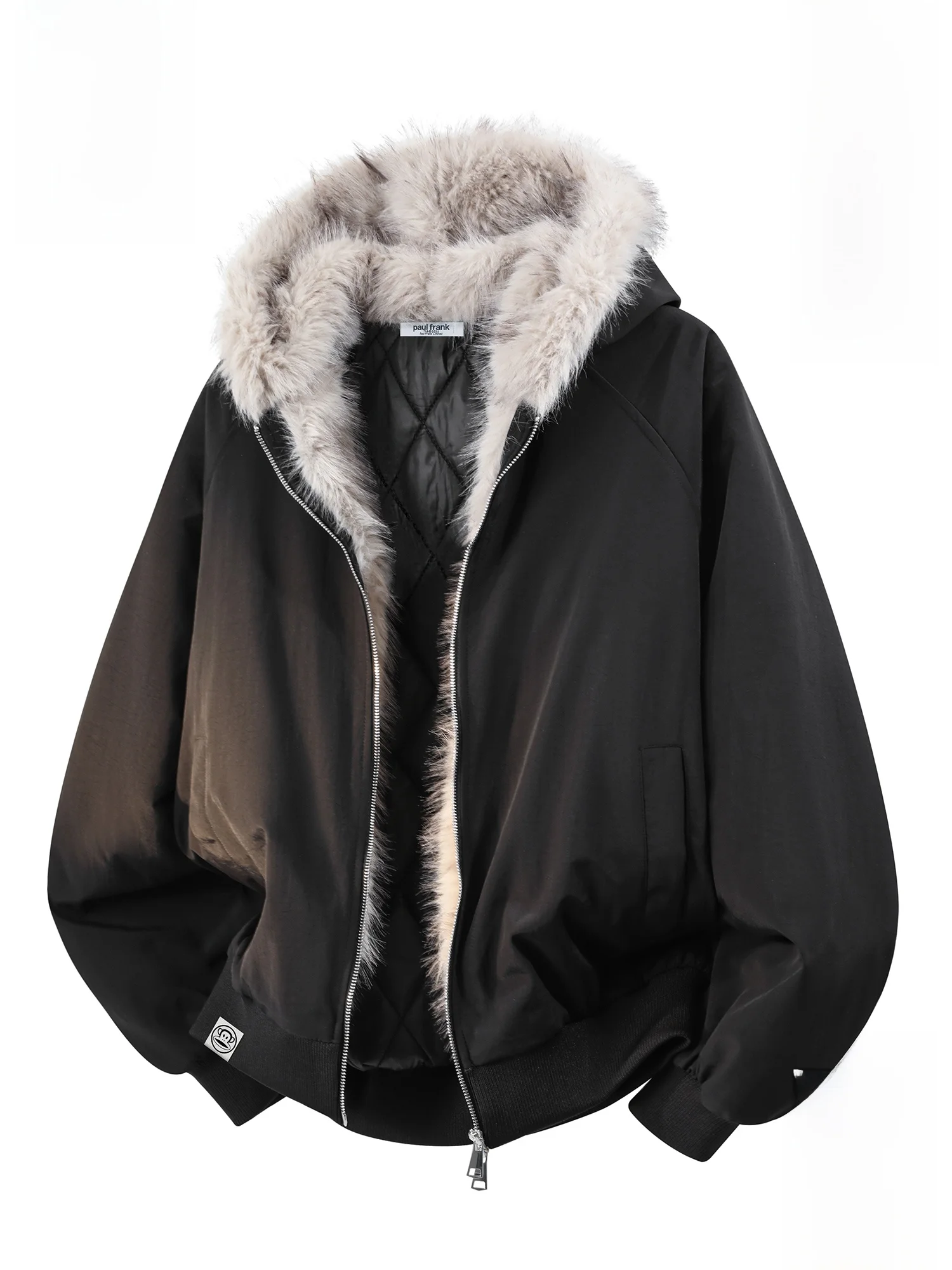 

PaulFrank Monkey Hooded Cotton Jaet Men's Warm Casual Winter Coat Zipper Closure Long Sve Youth Faion Polyester Fiber