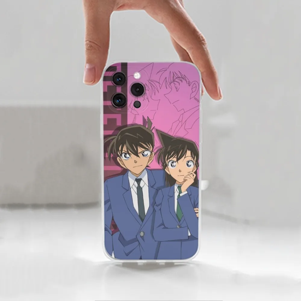 Anime D-Detective C-Conan Case For iPhone 16,15,14,13,12,11 Plus,Pro,Max,XR,XS,X,7,8 Plus,SE,Mini,Transparent,Silicone Case