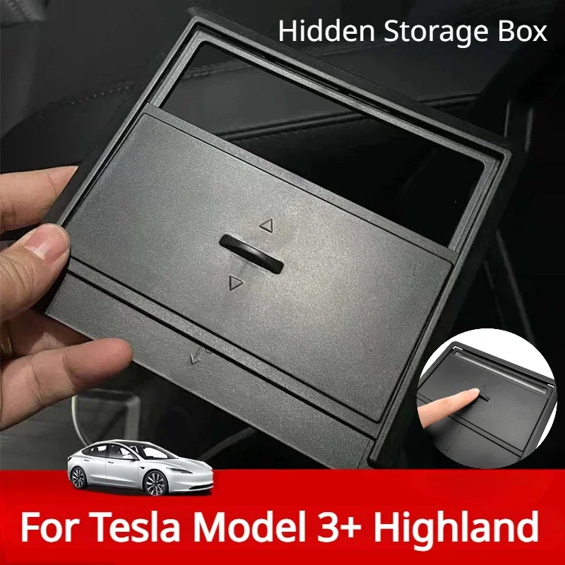 For Tesla Model 3 Highland 2024 Car Center Console Organizer Armrest Hidden Storage Box Car Accessories Auto Armrest Holder Box