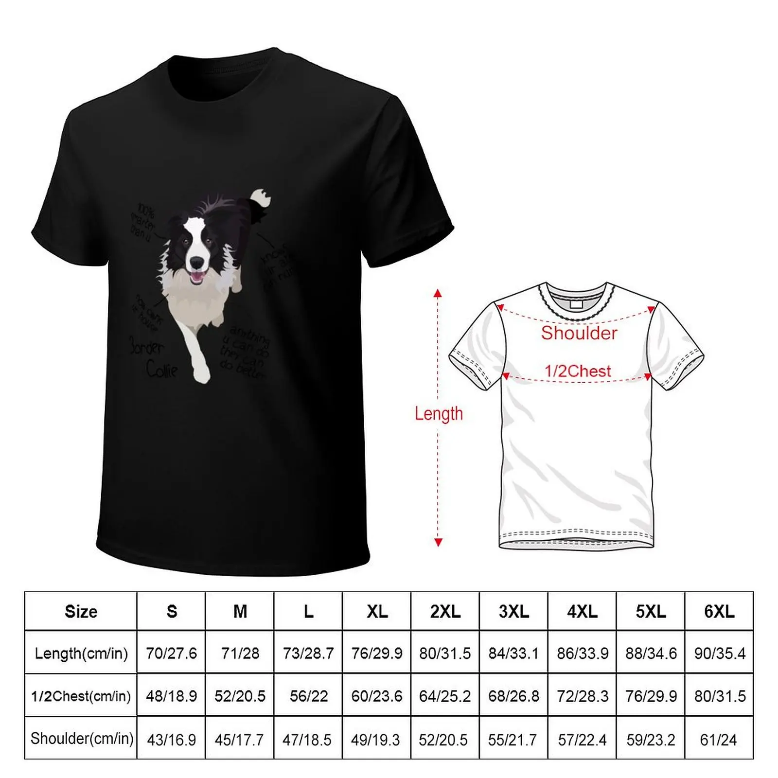 border collie T-Shirt cotton t shirts high quality T-Shirt