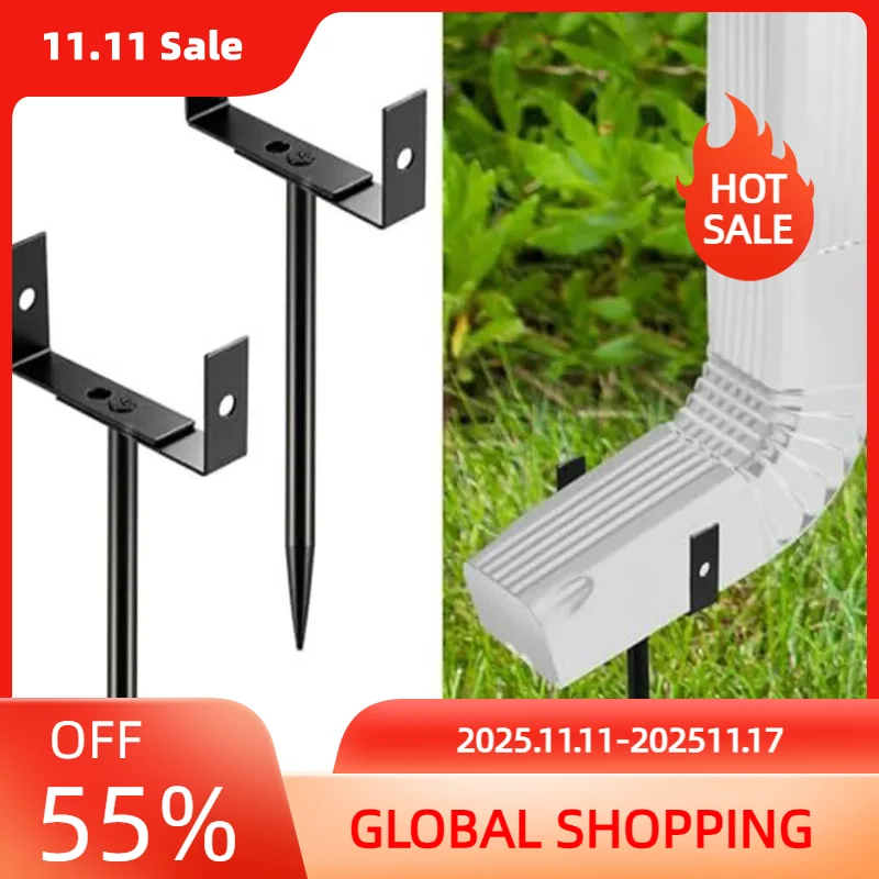 

2 шт. регулируемые сверхмощные кронштейны для водосточной трубы с дождевой водой, оцинкованное железо с покрытием для стабильной установки