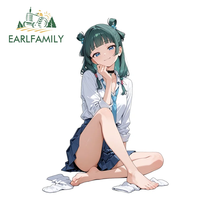 

EARLFAMILY Аниме-наклейка «Зрелая Маомао» с зеленоволосой девушкой, виниловая наклейка на бампер для квадроцикла, автомобиля, декор для автодома, каски, украшение для кружки