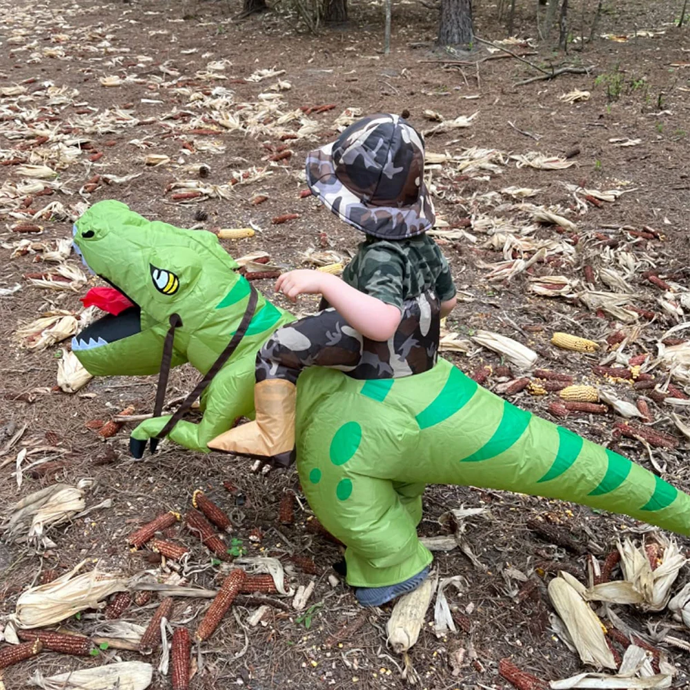 Inflatable Dinosaur Velociraptor Costume Halloween Carnival Party Adult Kids Fun Cartoon Cosplay Dinosaur Dress Up Costume Gift