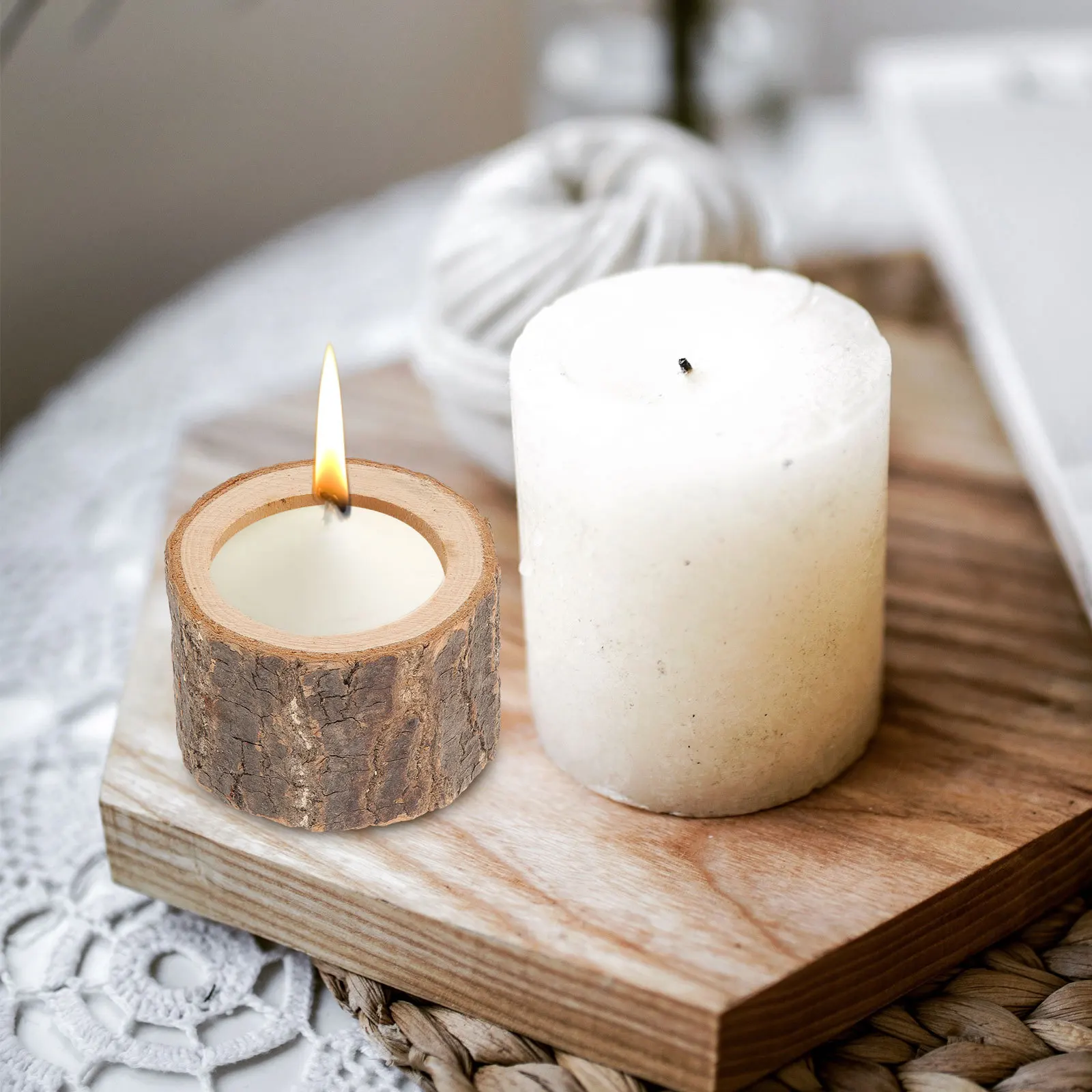 5pcs Wooden Branch Stake Candleholder Natural Creative Candlestick For Home Christmas Party Decoration Reusable Flower Pot