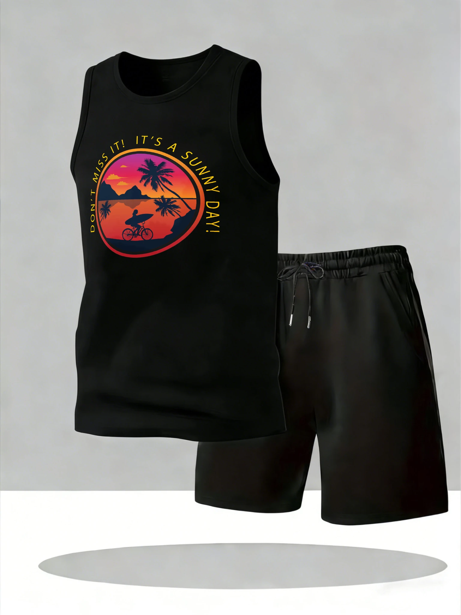 

Men's Tank Top Sets 2026 Summer Quick drying Tracksuit men sports running Breathable men's tracksuit beach crewneck oversize