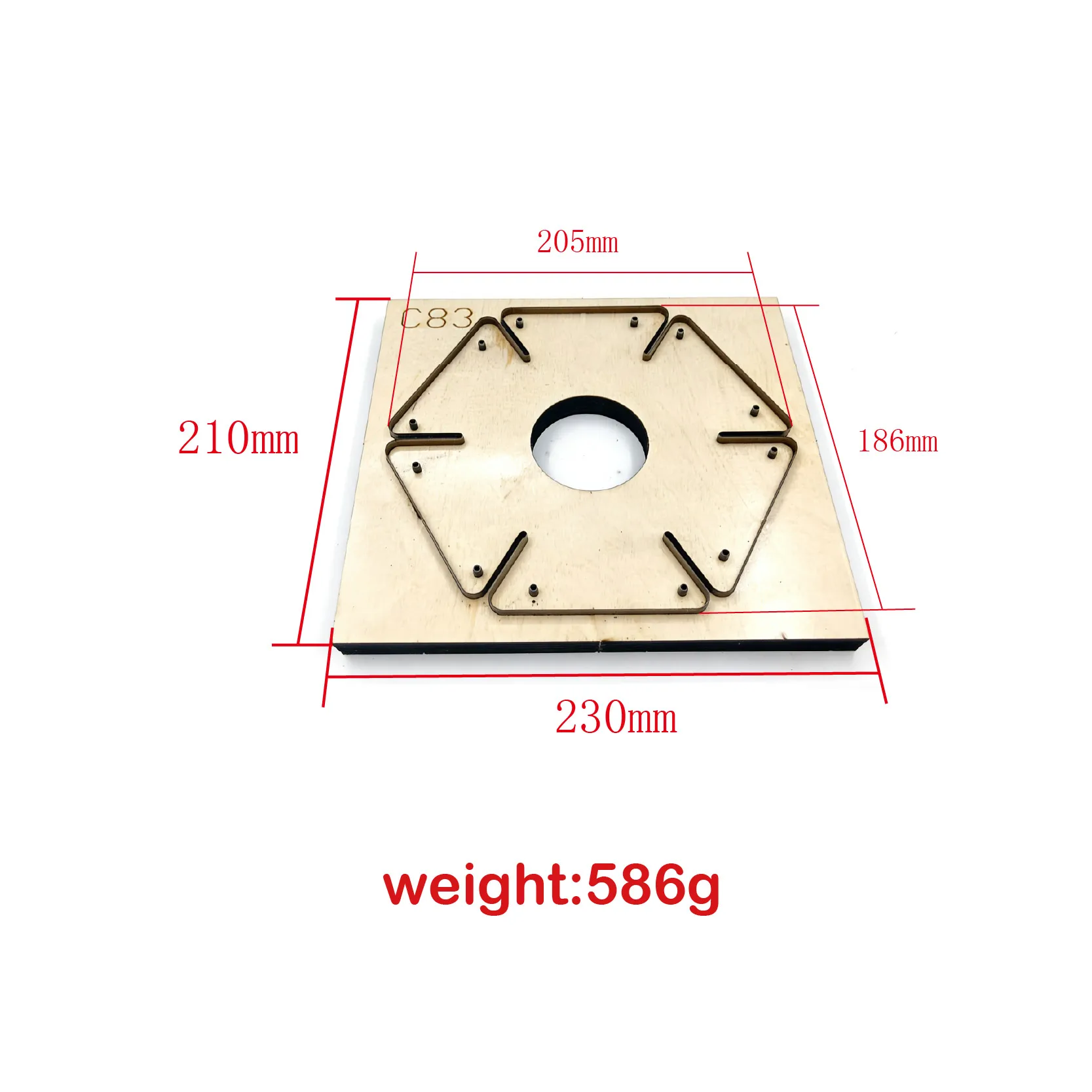 C83 Handcrafted Leather Goods Hexagonal Folding Storage Tray Knife Mold Leather Cutting Wood Board DIY Steel Mold Mold