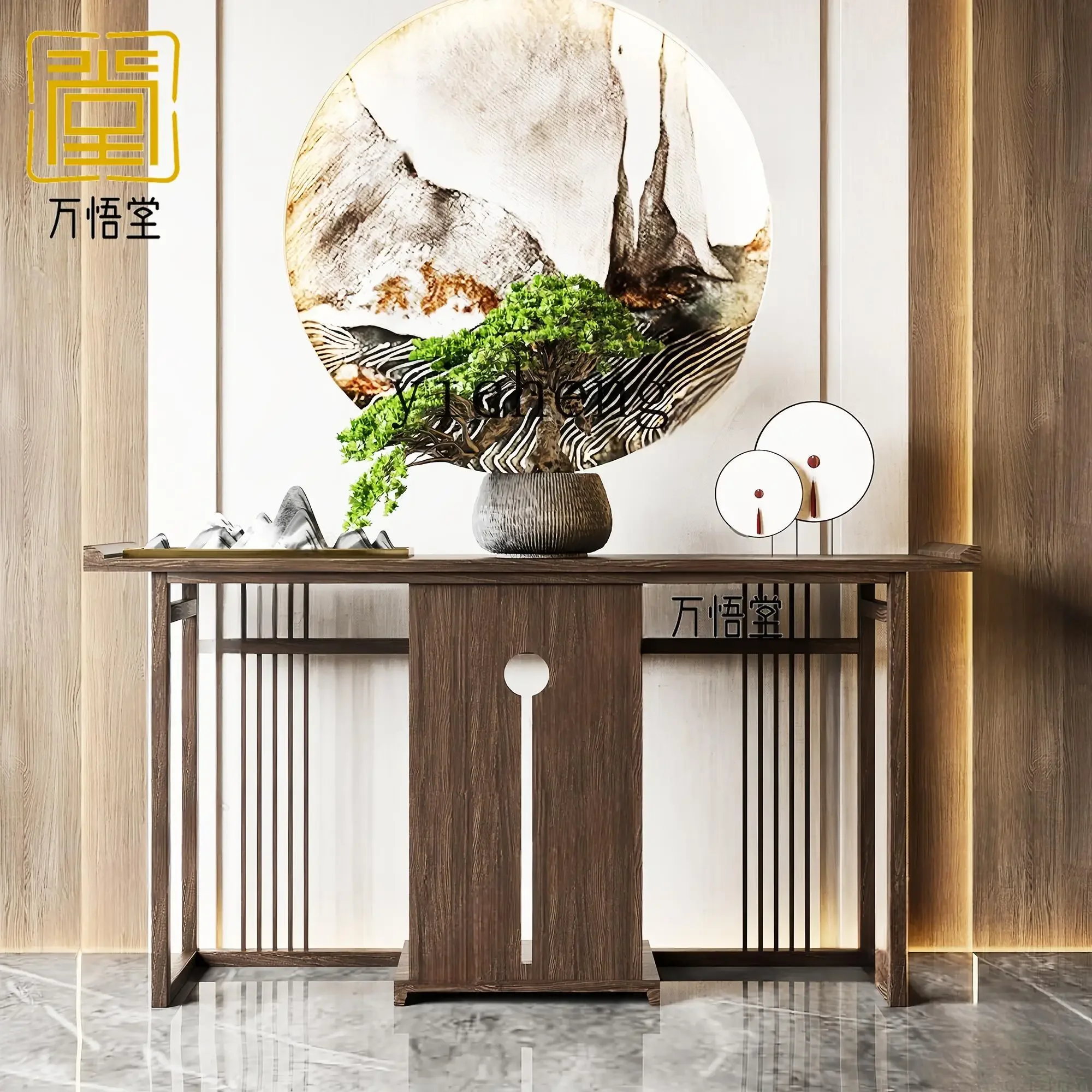 W5.14 entrance cabinet entry end view table solid wood strip case partition cabinet entrance table