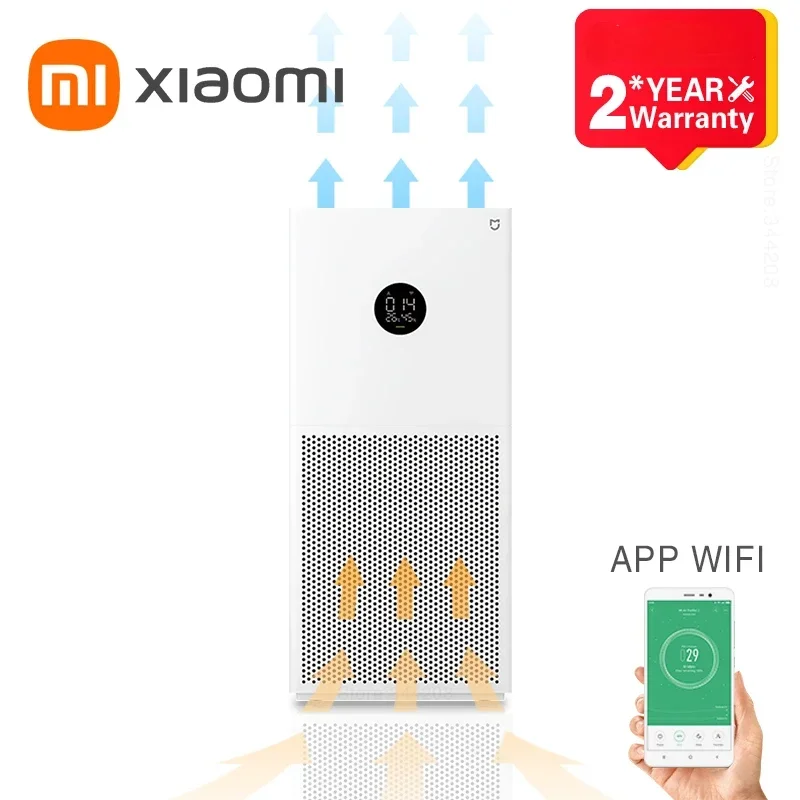 

XIAOMI Smart Air Purifier 4 Lite LED Display Quadruple Purification Aldehyde Removal Air Ionizer 35.8dB(A) Low noise perfume