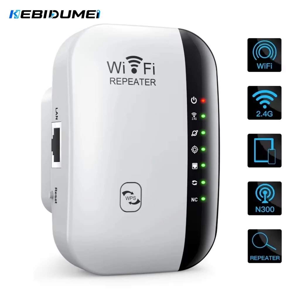 

KEBIDUMEI 300Mbps Wireless WiFi 2.4Ghz Router 802.11N WiFi Signal Booster Network Amplifier For Home/Office Wireless Repeater