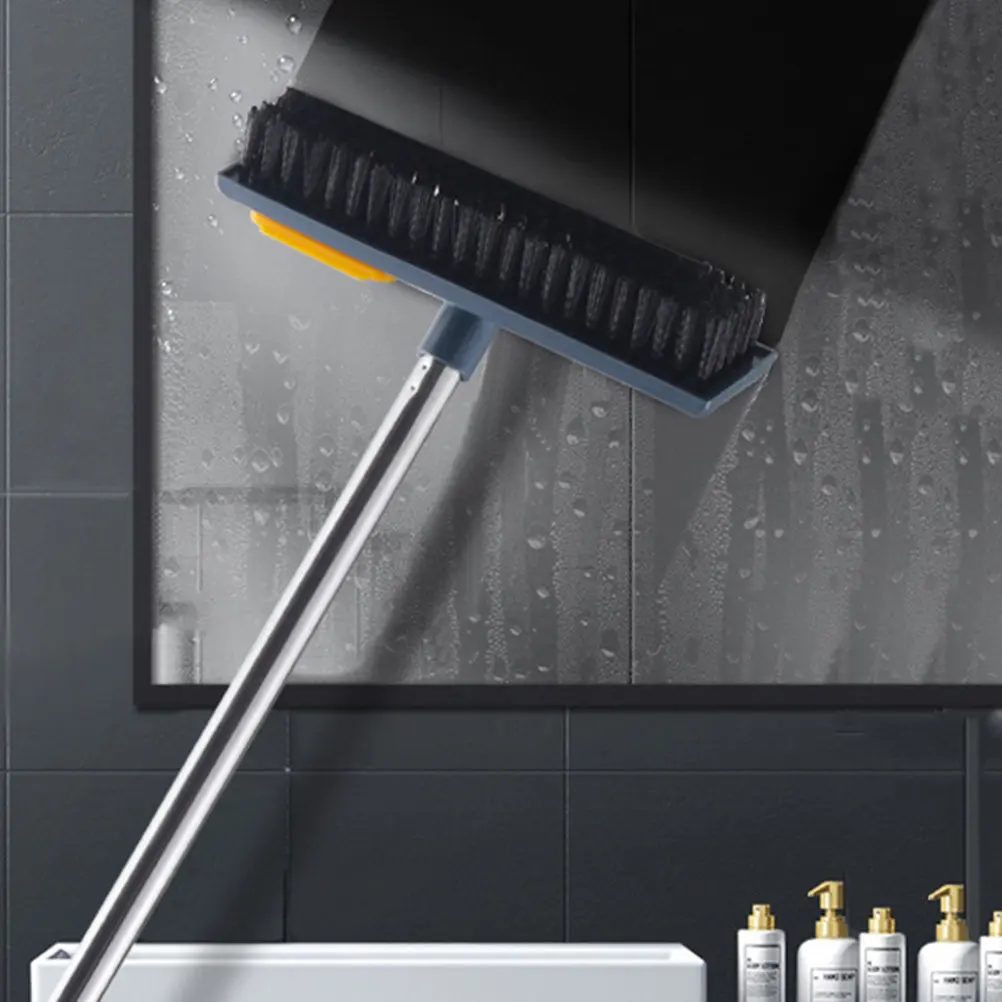 

Floor Scrub Brush 38Cm Telescopic Handle Dual Use Scraper and Cleaner for Bathroom Kitchen Grout Deck Shower Cleaning