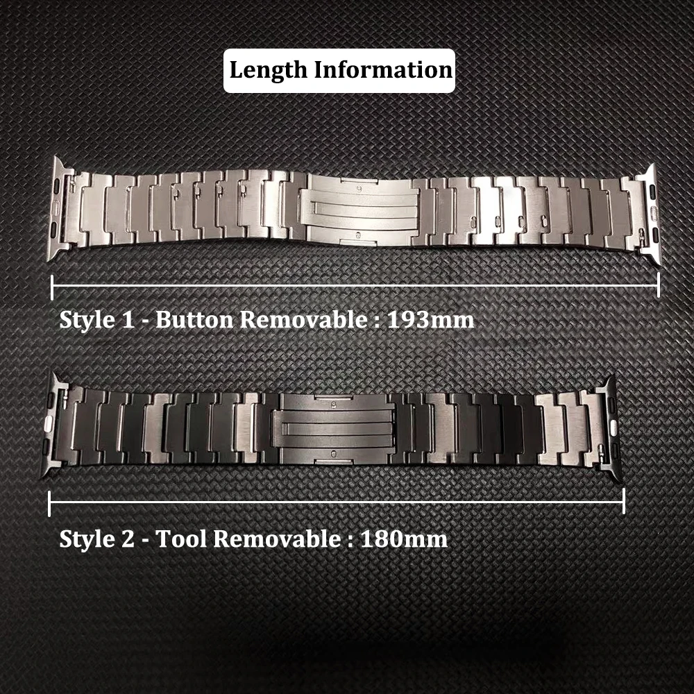 Luxury Titanium Bracelet For Apple Watch Ultra2 49mm Series 9 41mm 45mm 40mm 44 42 38mm Link Bracelet For iWatch 8 7 6 5 4 Strap