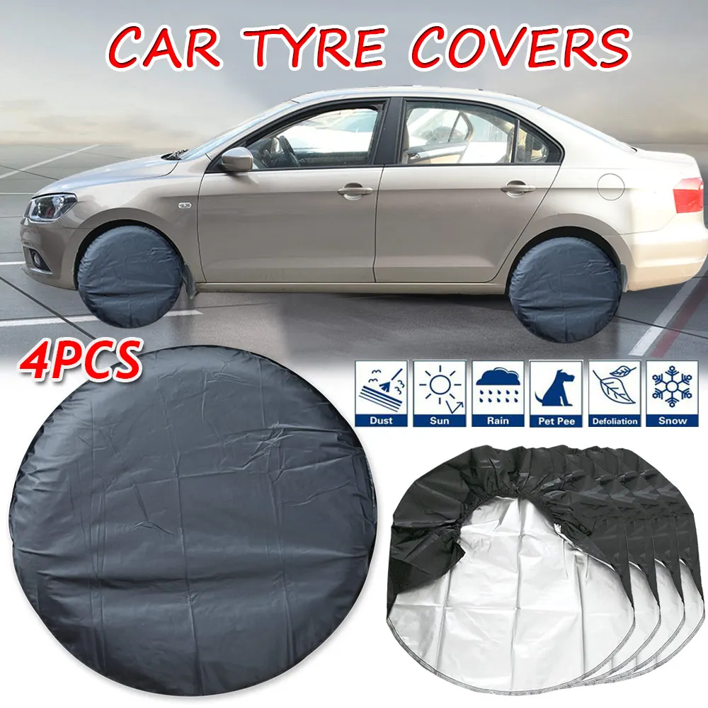 2/4PCS Auto Spare Wheel Tire Cover Bag Waterproof Dustproof Tire Cover 27-29 Inch/29-32 Inch Car Wheel for Truck RV Camper