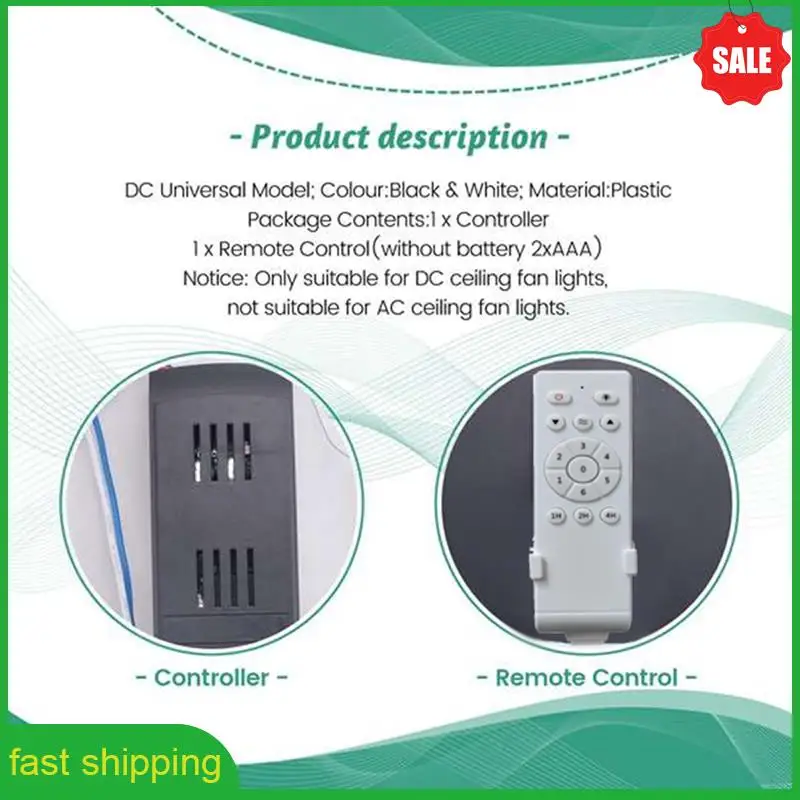 A010 Universal de bajo voltaje 50W CC ventilador controlador de luz ventilador de techo Kit de Control remoto sincronización de