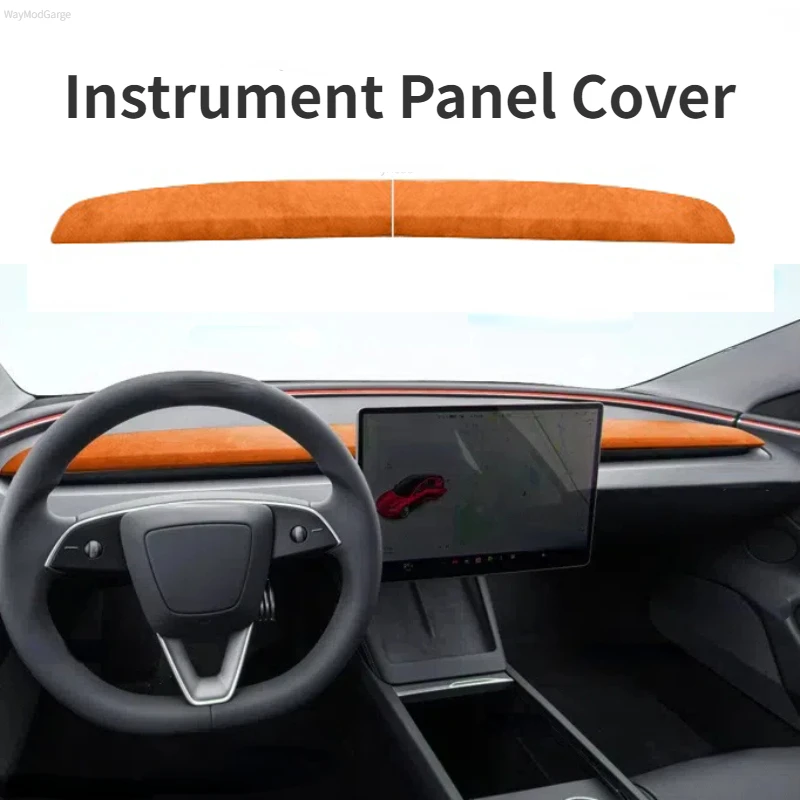 Instrument Panel Cover for Tesla Model 3 Highland 2024 Alcantara Suede Decoration Strip Cover Plate Car Interior Accessories