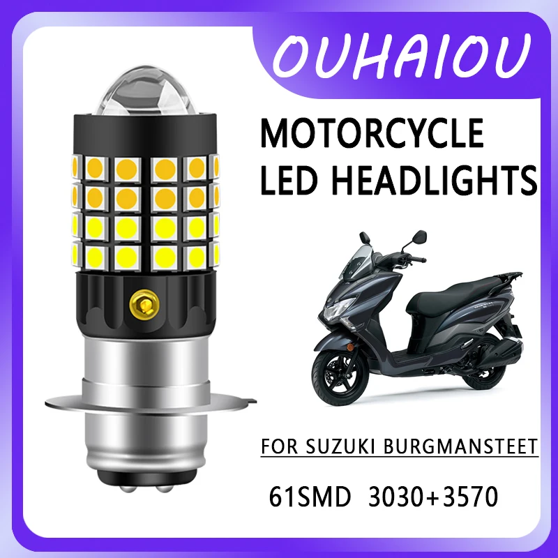 

For SUZUKI BURGMANSTEET 1pc P15D Motorcycle Headlight Bulb CSP Projector Lens White Yellow Hi/Lo Beam Lamp