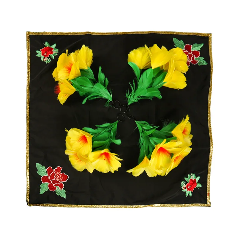 handkerchief turns into sunflower Embroidered silk scarf Illusion Stage Props  Illusions Gimmicks magic tricks prop easy