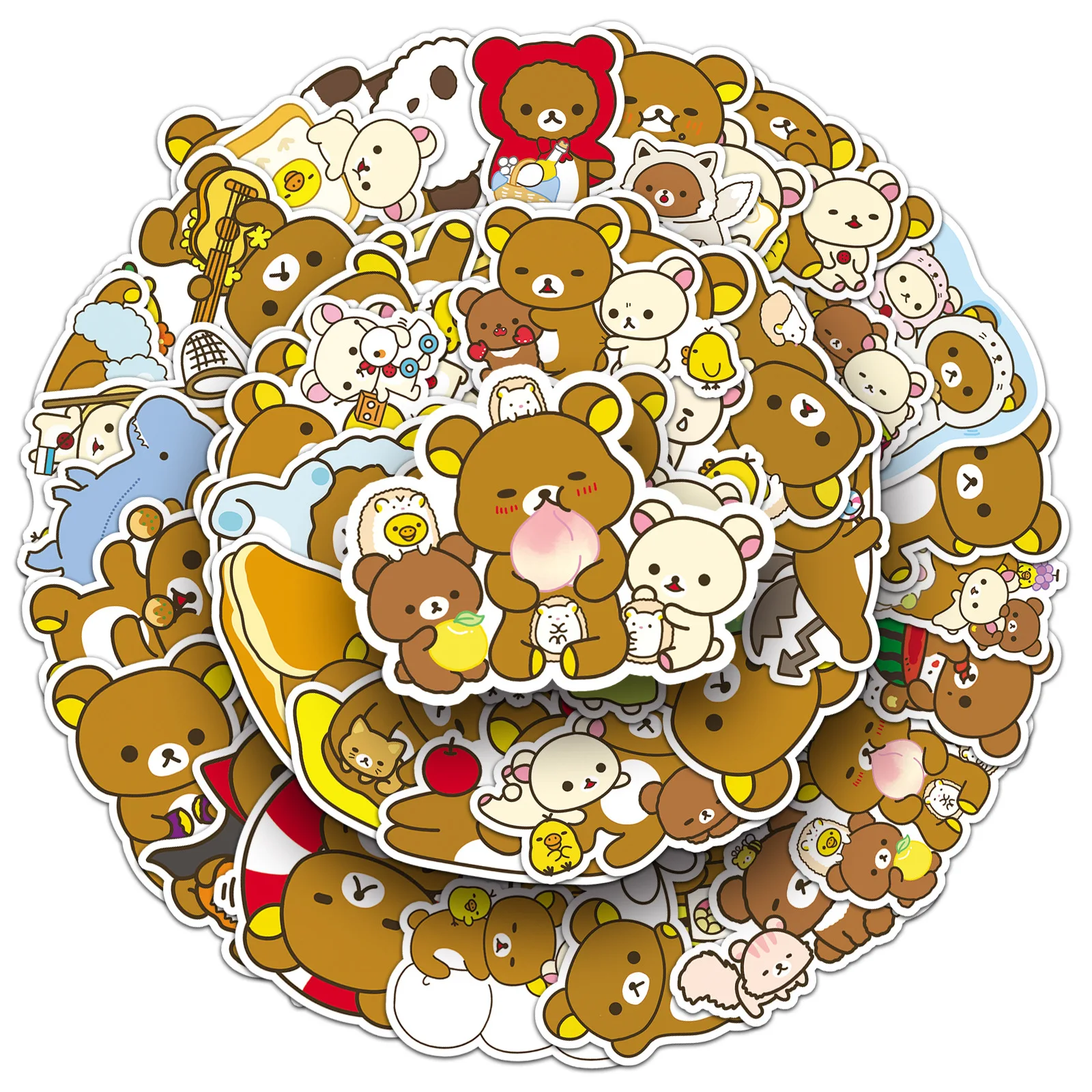 

10/30/50PCS Cute Rilakkuma Sticker Cartoon Cute Animal Waterproof Decorative Storage Box Sticker Phone Suitcase Toy Gifts