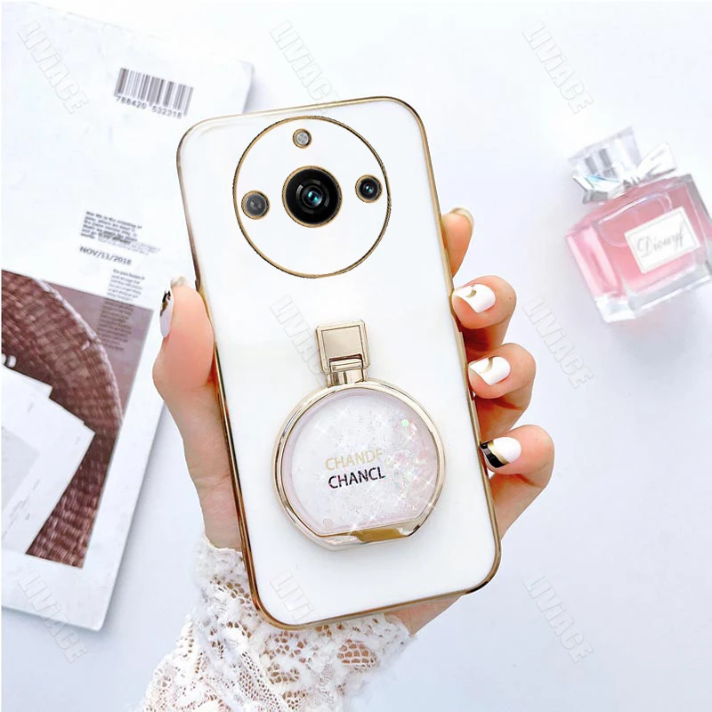 For Realme11 Quicksand Perfume Holder Phone Case On For Oppo Realme 11 Pro Plus + Narzo 60 Pro Girl Woman Cover