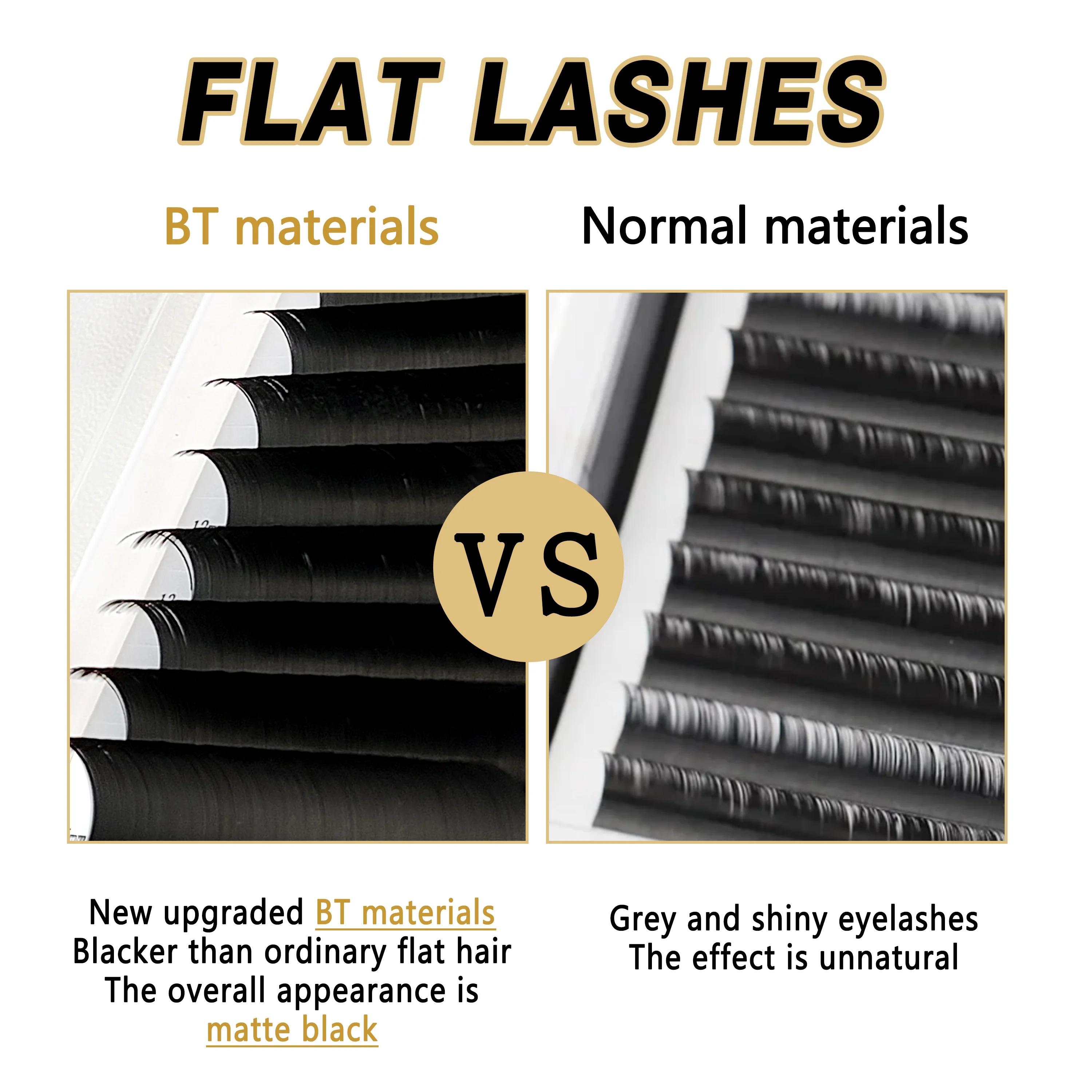 Matte Flat Ellipse Individual Eyelash Extension 8-15MM Split-tips Super Soft Natural Faux Mink Classic Lashes Makeup