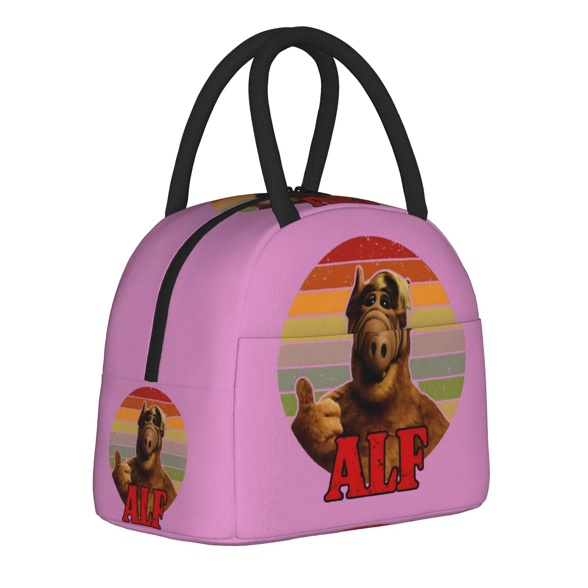 Bolsa térmica para almoço ALF Alien Life Form, lancheira conveniente para mulheres, bolsa térmica com estampa escolar, bolsa térmica casual de oxford