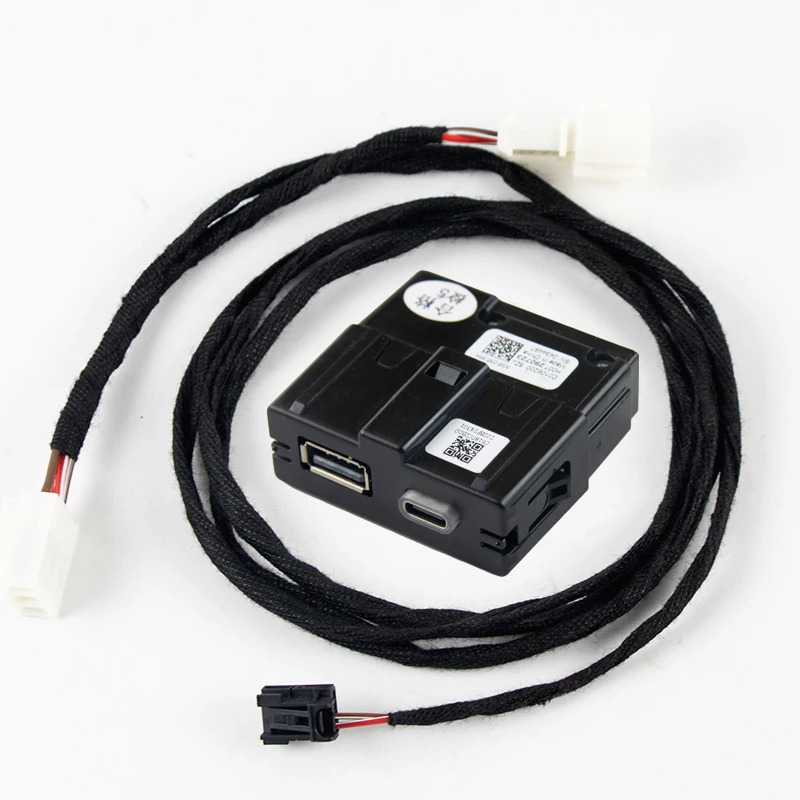 5QD035726L 3GB035954 Rear Seat USB Socket Armrest USB With Wiring Typ-C For VW Tiguan MK2 Teramont Skoda Kodiaq Karoq Octavia A7