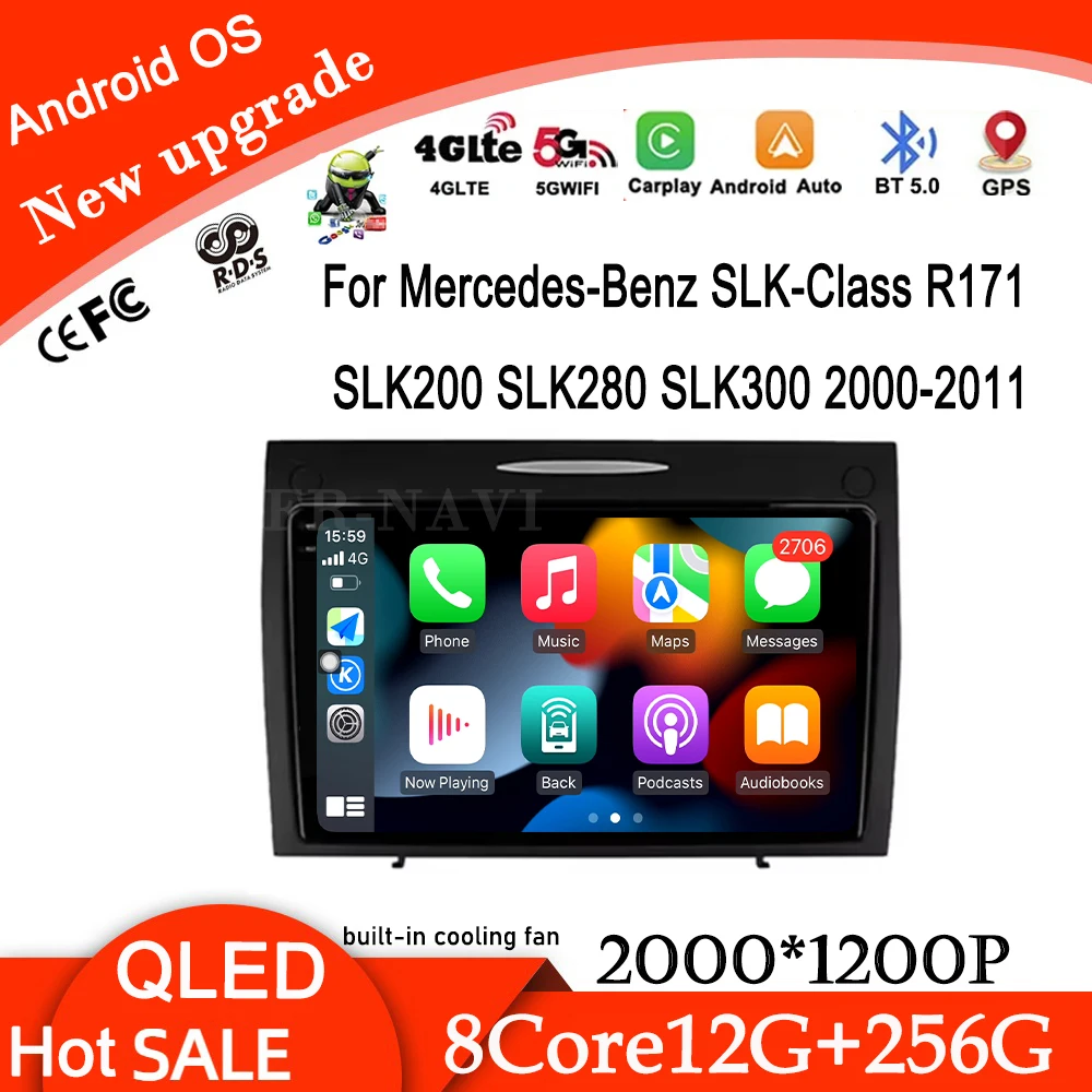 IPS/QLED For Mercedes-Benz SLK-Class R171 SLK200 SLK280 SLK300 2000-2011 Car Radio Multimedia Video GPS Navigation Player