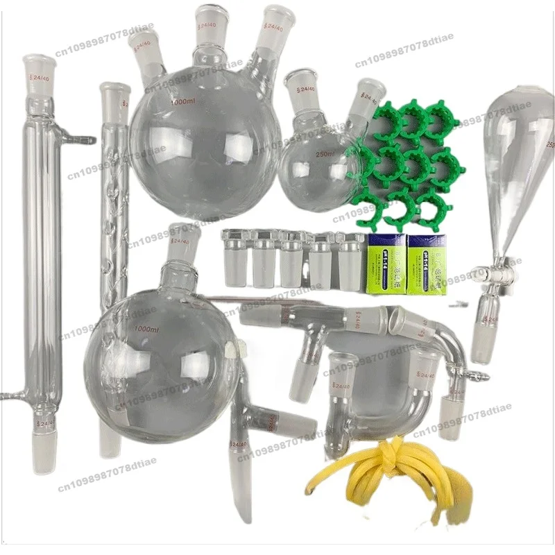 For Chemical Experimental Glass Equipment, Essential Oil Purification Distillation Device, Teaching Equipment Set of 29 Pieces