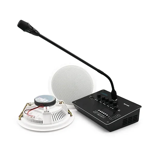 عنوان عام عالي الجودة لسطح المكتب اللاسلكي معقوفة ميكروفون الترحيل عن بعد مع مضخم صوت 100 فولت 4 8 16 أوم