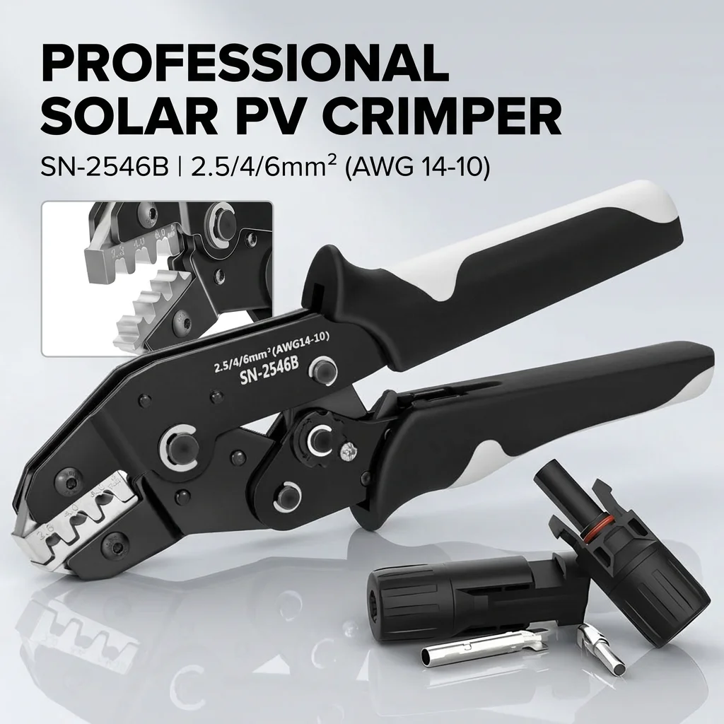 Mc4 Crimping Tool - Professional พลังงานแสงอาทิตย์ CRIMPING คีมเชื่อมต่อ Terminal ประแจ,SN-2546B,เครื่องมือสําหรับพลังงานแสงอาทิตย์คีม