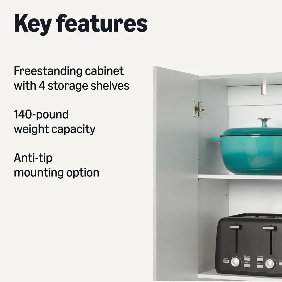 خزانة تخزين لمخزن المطبخ، أبيض #3