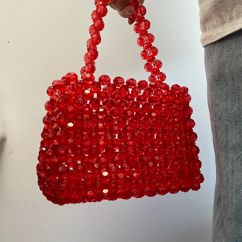 Imagem -05 - Handmade Beading Embreagem Viagem Praia para Mulheres Designer de Luxo Bolsas Bolsas de Ombro do Partido Cor Doce Bolsas Femininas 2023