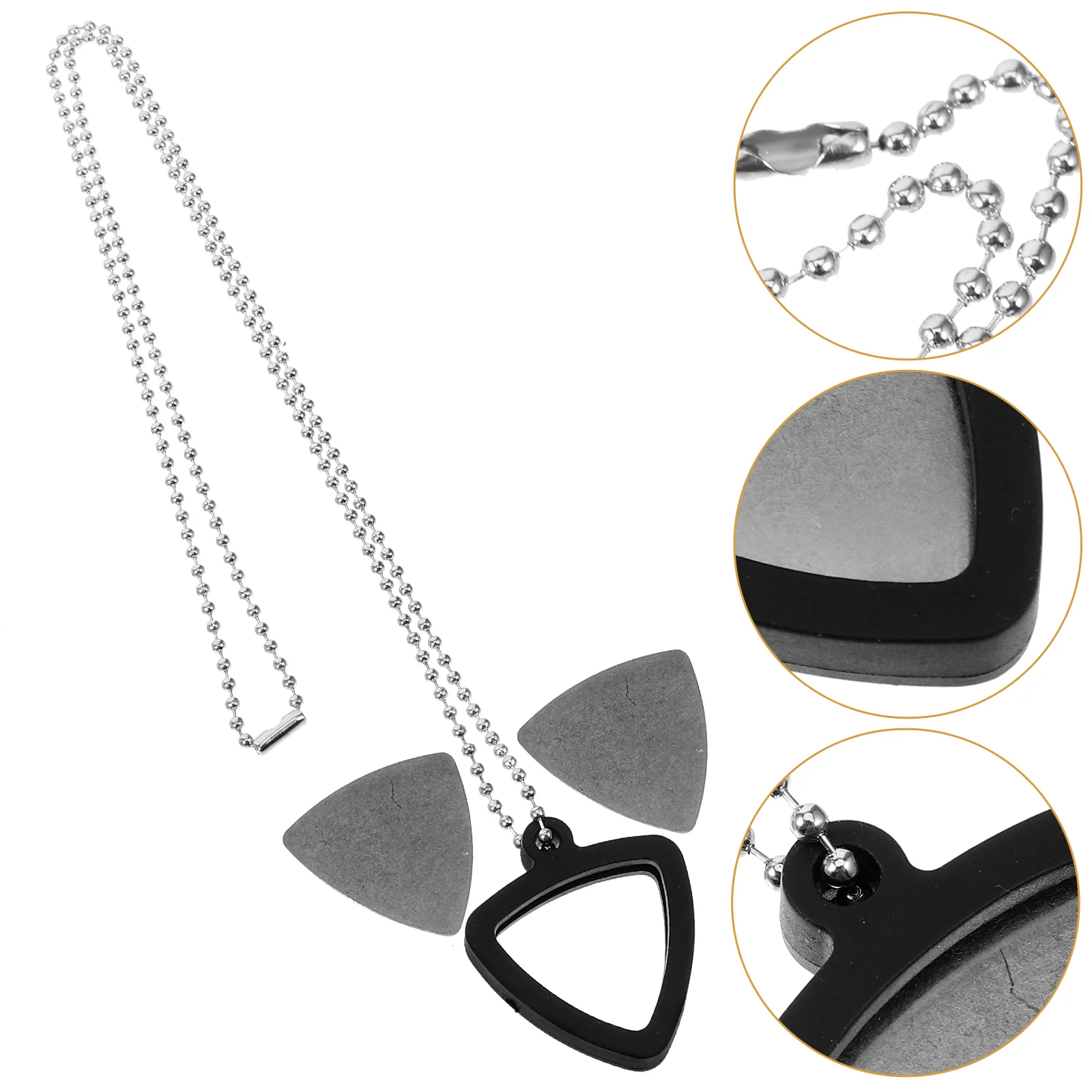 

Guitar Pick Necklace Protectors Holder Clip Silicone Picks Holders Stainless Steel Plectrum Parts