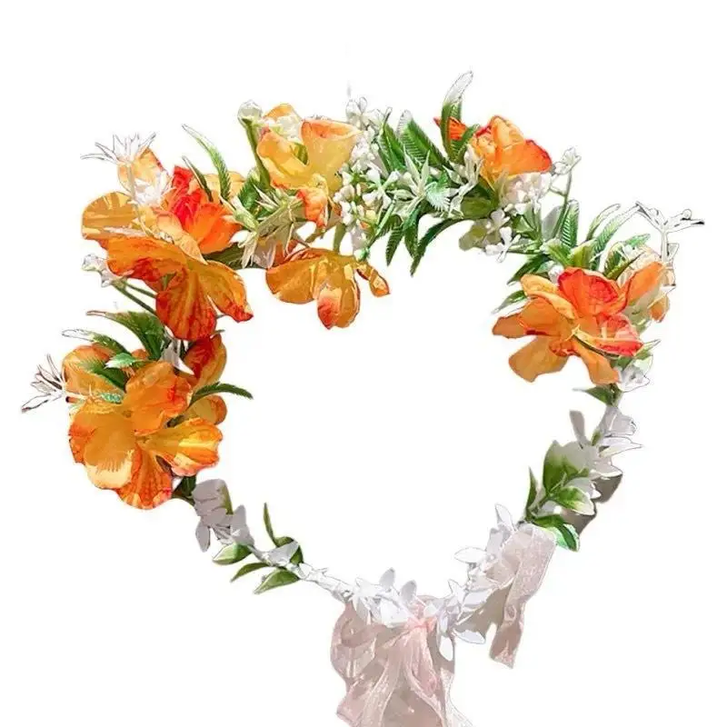 Bunter Künstlicher Blumenkranz Hochzeits-Blumenstirnband für Frauen Braut Musikfestival Cosplay Fotoshooting – Detail 5