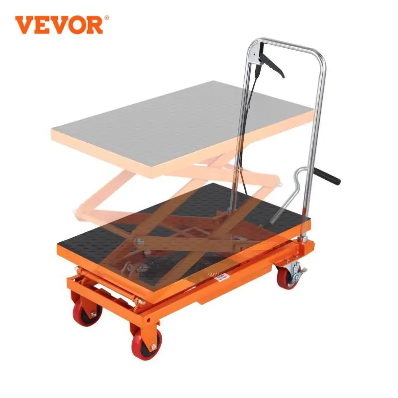 VEVOR 330/770/1760Lbs Lifting Platform Hydraulic Car Lift Table Cart Heavy Duty Double Shear Wheelbarrow for Repair Motorcycl