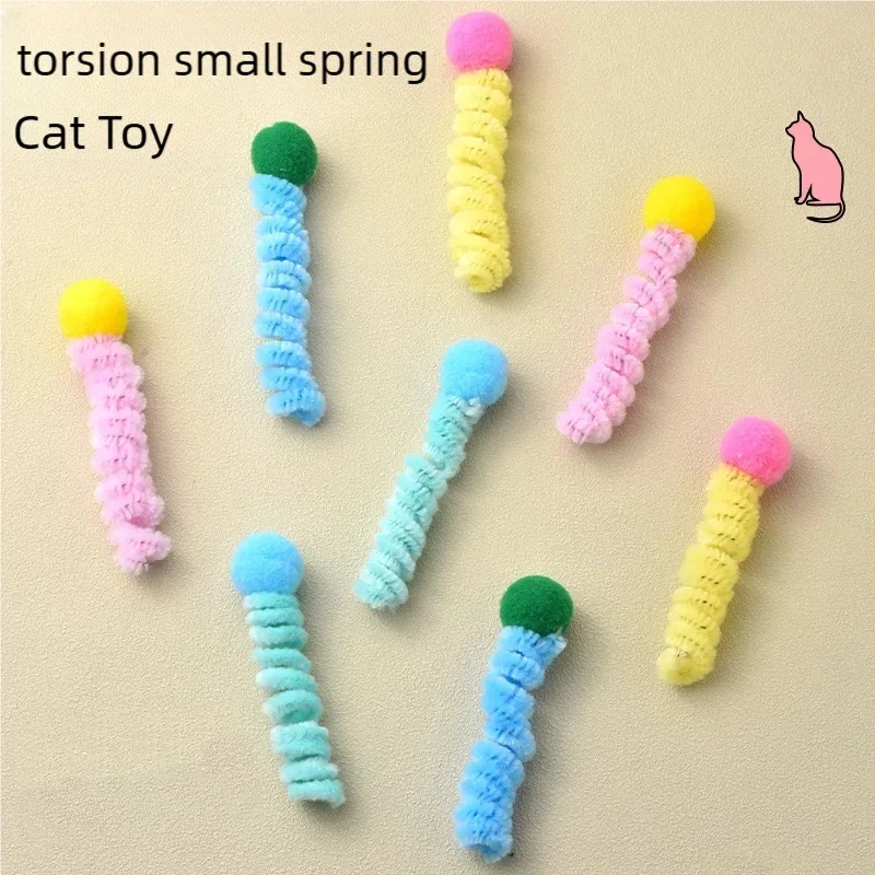 4Pcs Interactive Cat Spring Toys Colorful Random Solo Play Pet Engaging Boredom Relief Feline Entertainment
