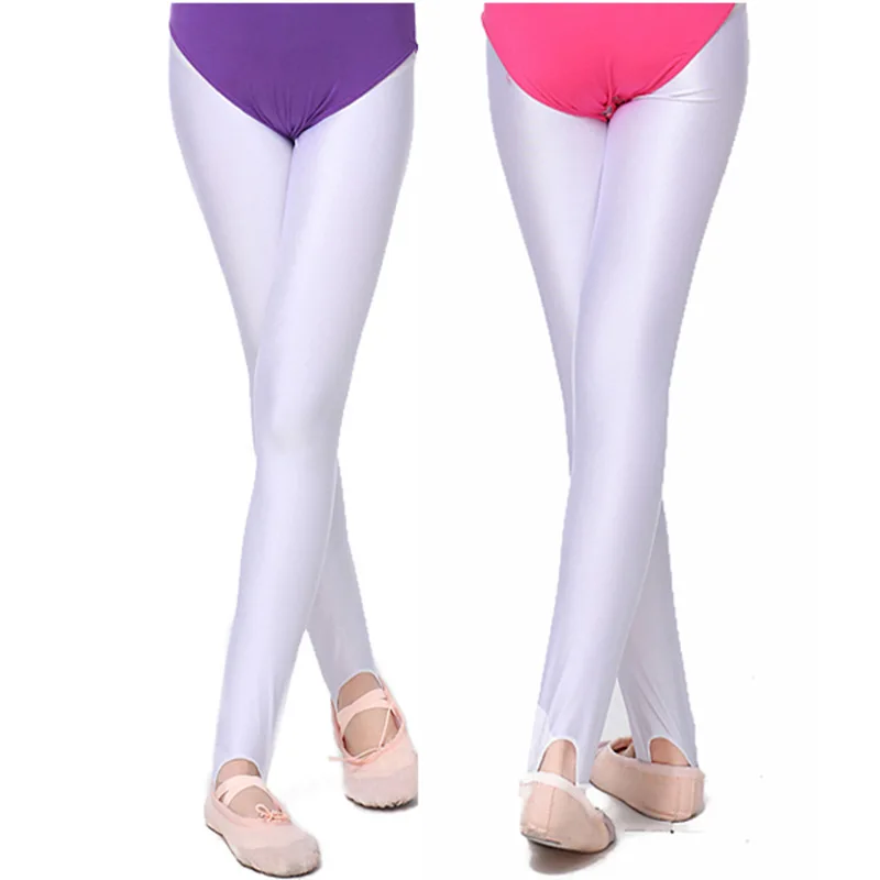 Glossy Satin Step On Foot Leggings Shiny белые колготки Pants Ballet Dance Rhythmic Gymnastics Girl Tight Seamless leggings