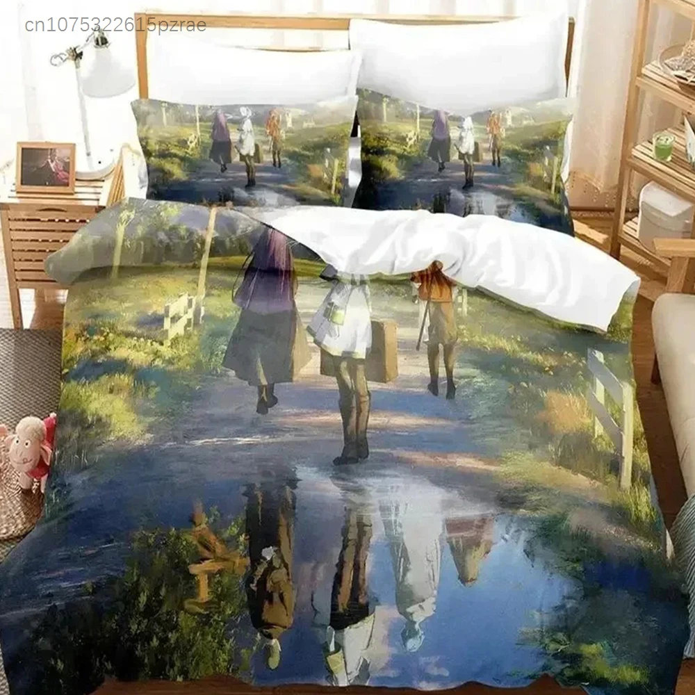 New Frieren Bedding Set Single Twin Full Queen King Size Bed Set Adult Kid Bedroom Duvet Cover Sets 3D Print Anime Bed Sheet Set