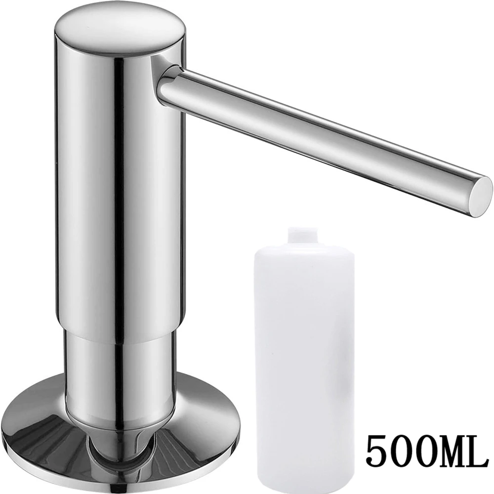 

Kitchen Sink Soap Dispenser Hand Press Liquid Soap Lotion Detergent Dish Dispenser Brass Pump Head with 500ML Bottle/100cm Tube