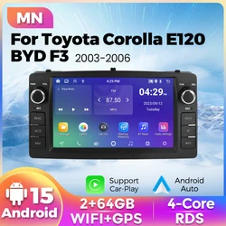 2din Car Radio Stereo for Toyota Corolla E120 BYD F3 CarPlay Android Auto Multimedia GPS Navigation Wifi RDS Autoradio Head Unit