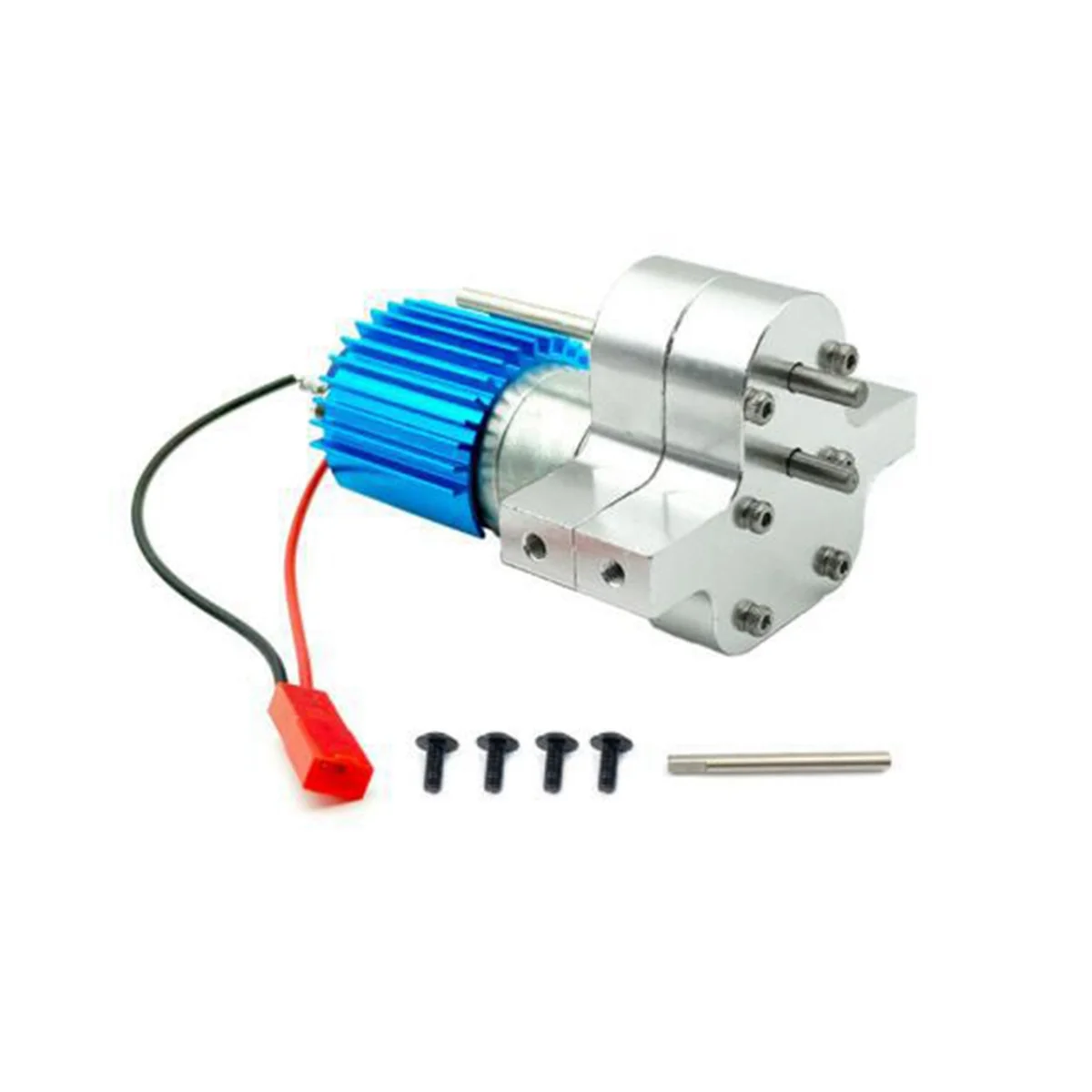 

Metal Portable Gearbox 370 Reduction Motor with Heat Sink Truck Pickup Cartoon Adaptive Gearbox Assembly,Silver & Blue