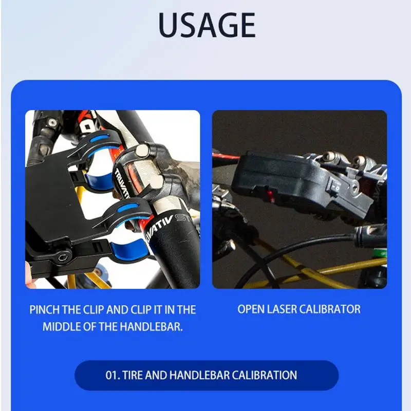 Calibrador a laser para bicicleta, ferramenta de medição do ajustador do centro do assento, indicador de alinhamento com porta de carregamento, bicicleta profissional
