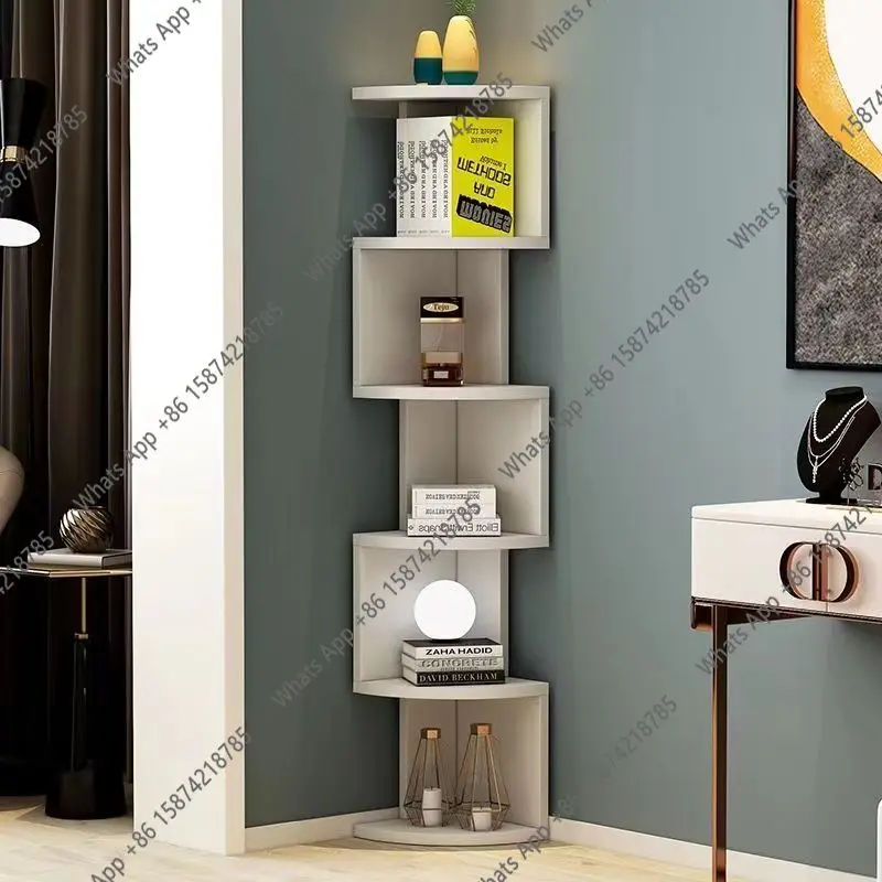 A Simple Floor Creative Triangle Corner Multi-layer Shelving Home Living Room Bedroom Study Corner Bookshelf