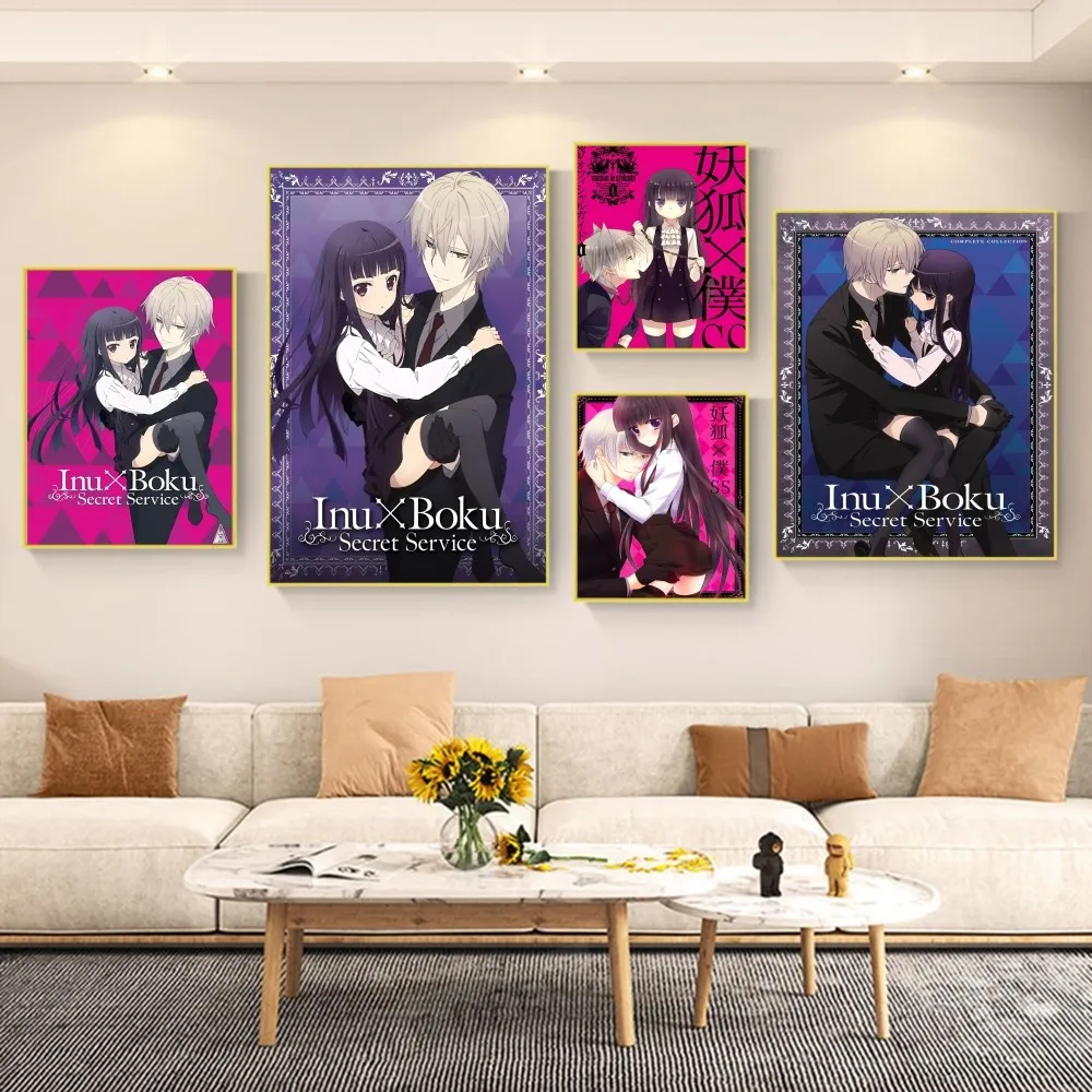 

Inu-Boku Secret Service Anime Posters Sticky Whitepaper Sticker DIY Room Bar Cafe Kawaii Room Decor