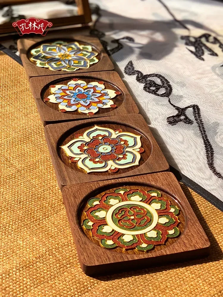 Walnut pattern teacup pad DIY full set of glaze filigree enamel material package cloisonne intangible cultural heritage crafts