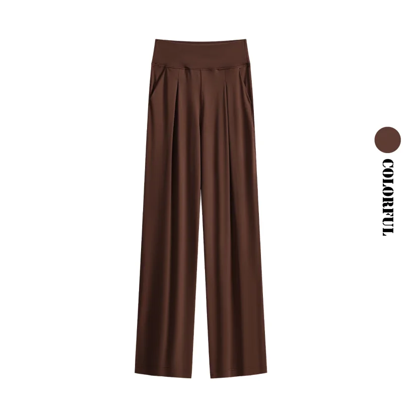 DRUR Pantaloni da yoga da donna in vita elastica con tasca posteriore Pantaloni a gamba larga primavera autunno Pantaloni sportivi casual larghi elasticizzati Streetwear
