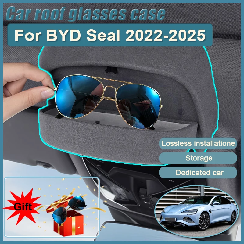 

Автомобильный футляр для очков BYD Seal 2022 2023 2024 2025 Футляр для очков Держатель солнцезащитных очков Защитный футляр для хранения Замшевые аксессуары для очков